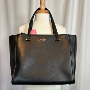 NWT KATE SPADE NEW YORK PATTERSON DRIVE KONA BLACK LEATHER TOTE BAG